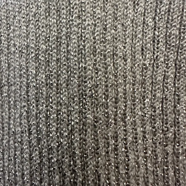 August Silk Metallic Gray Knit Top Women’s‎ Sz Large Beaded V Neck 3/4 Sleeve - Image 3