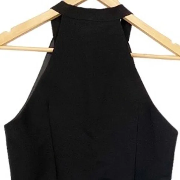 Line + Dot Freya Jumpsuit Halter Tie Wide Flare‎ Leg Black Sleeveless Women's L - Image 6