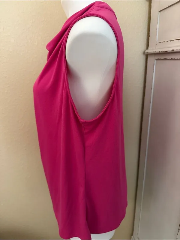 Worthington Draped Neck Sleeveless Camisole - Hot Pink - Image 3