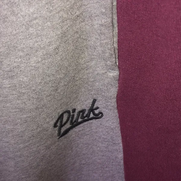 PINK VICTORIA’S SECRET sweatpants gray blue and burgundy size small boyfriend​​​ - Image 5