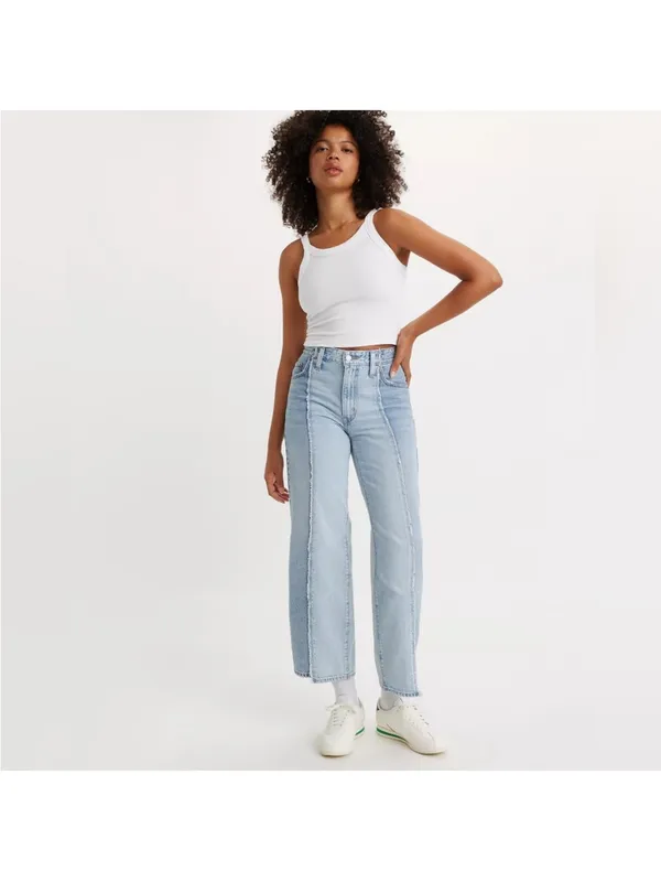 Levi's Premium Baggy Dad Recrafted Two-Tone Relaxed Straight Leg Jeans Sz 27 - Image 3