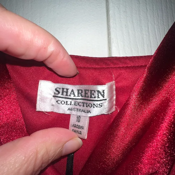 Shareen Collections Red Satin Dress‎ - Image 3