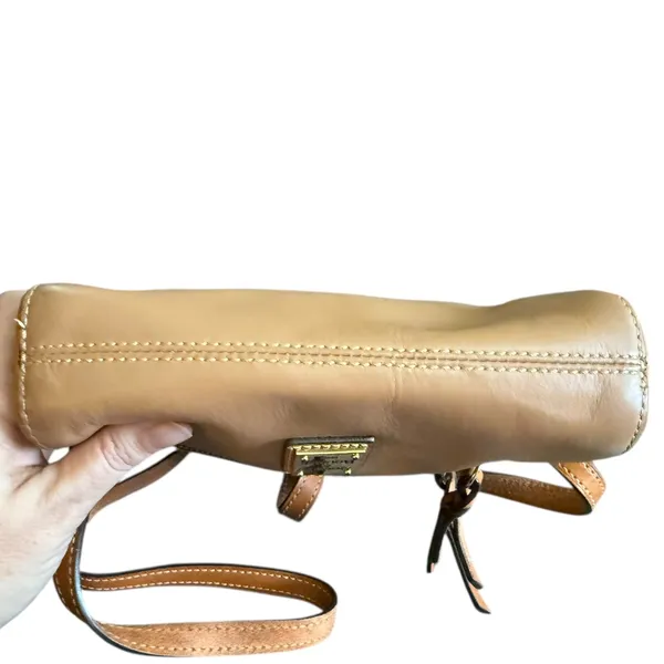 Dooney & Bourke Triple Zip Peyton Brown Leather Crossbody Purse - Image 5