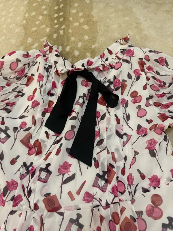 Maeve Anthropologie Floral Perfume Print Puff Sleeve Dress XLP Plus Petite - Image 5