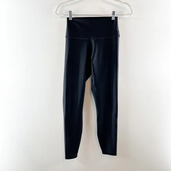 Alo Yoga Pull On High Waisted Airlift Workout 7/8 Leggings Pants Black Small - Image 5
