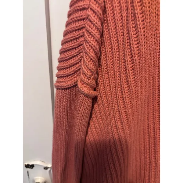 Free People Oversized Layer Cake Sweater L Dusty Rose coastal grandmother - Image 8