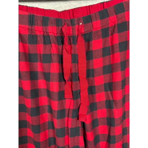 Lands End Pajama Pants Womens XL Buffalo‎ Check Flannel Red Black Cotton - Image 2
