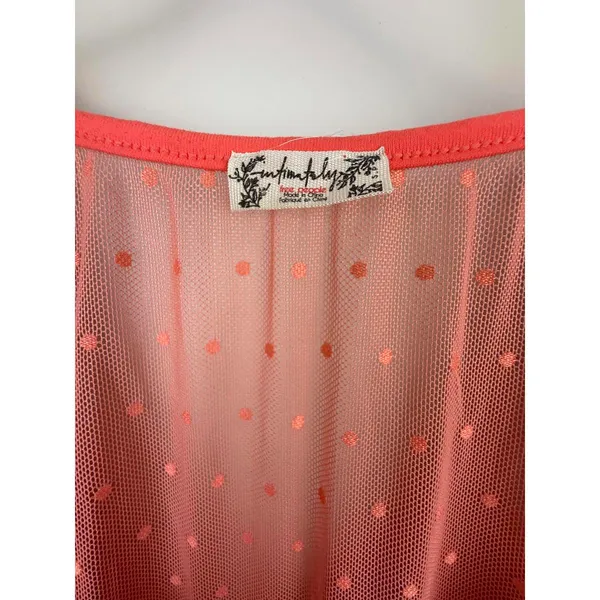 Free People Intimately Coral Blush Up Ruched Crop Sleeved Blouse - Size - Small - Image 4