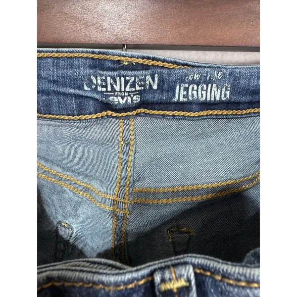 Denizen From Levi's Distressed Jegging Jeans Skinny Fit Blue Stretch Womens 5/27 - Image 5