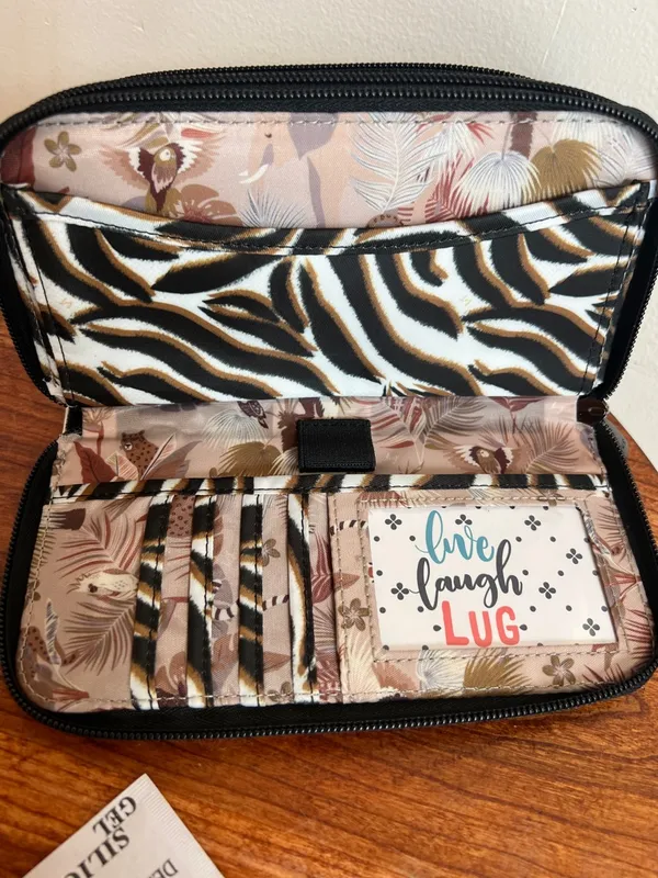 Lug Zebra Print Wristlet Wallet in Black, White & Brown - Image 4
