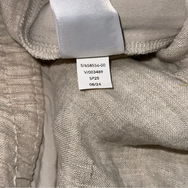Athleta Retreat High Rise 100% Linen Ankle Pants Undyed Size XL Pull On Neutral - Image 11