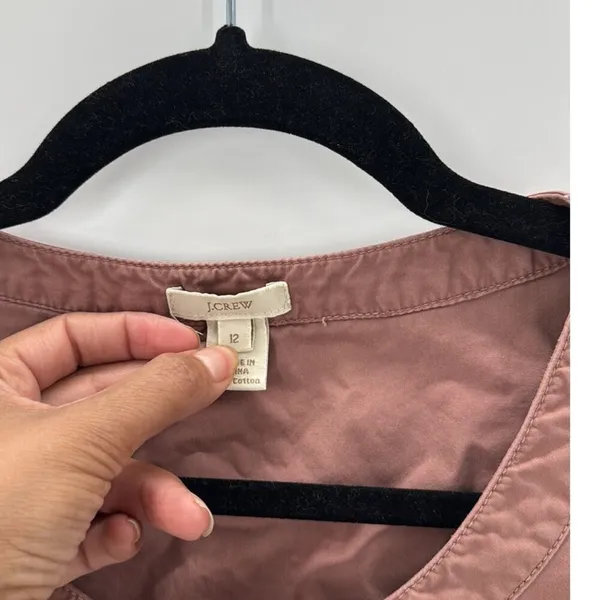 J. Crew sheath shirt tie waist Dress size 12 mauve Pockets Short Sleeve casual - Image 3