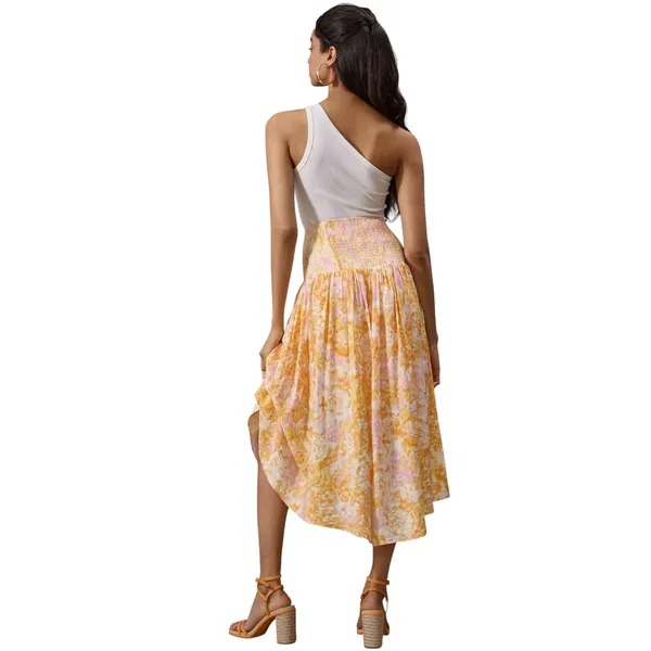 Anthropologie Maeve Printed Flounce Midi Skirt size M - Image 2