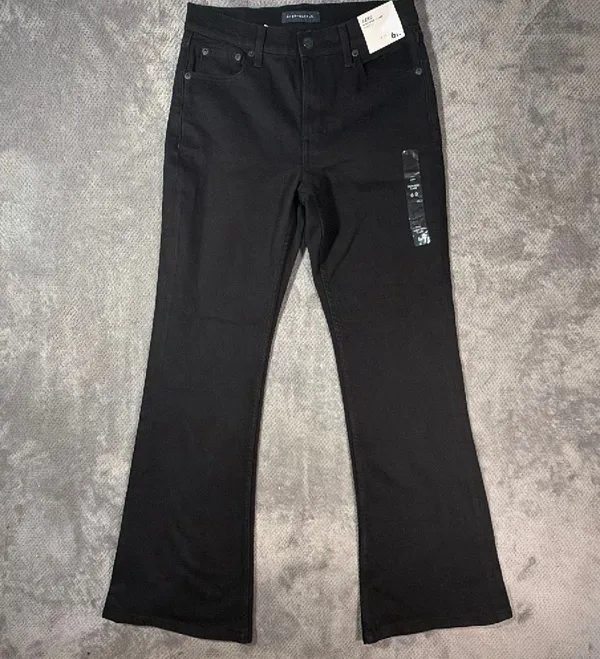 Aeropostale Size 6 Black High Rise Flare Stretch Jeans Non Ripped NEW Comfort - Image 3