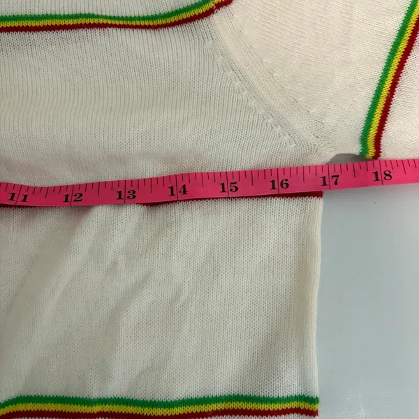 Madeleine Thompson NWT Striped Turtleneck Sweater White Red Yellow Green Small‎ - Image 6