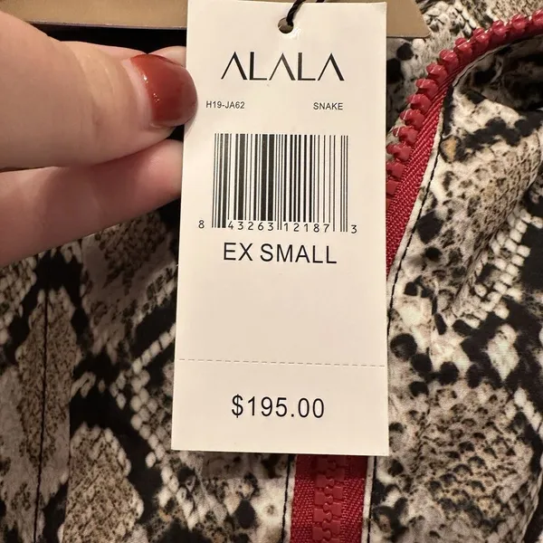ALALA Women's Size XS Red Snake Print 1/4‎ Zip Windbreaker Jacket Athleisure NWT - Image 7