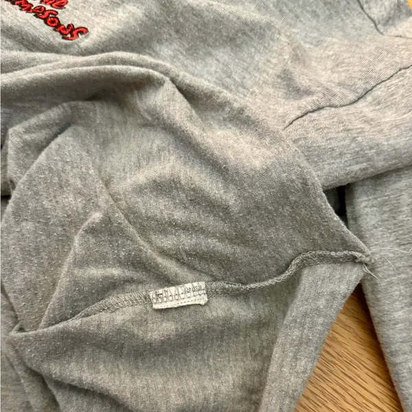 The Simpsons Bart Lisa Grey Crop Top Long Sleeve Embroidered Size M EUC - Image 2