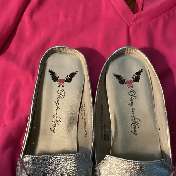 Penny Loves Kenny Silver Coast Mules - Image 2