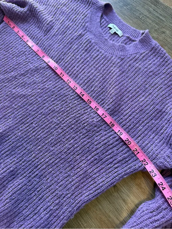 Madewell Heather Amethyst Crewneck Sweater Medium Alpaca Blend - Image 8