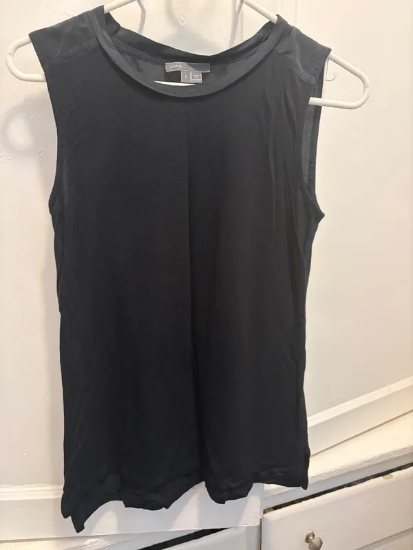 Vince Black Sleeveless Crewneck Tank Size S - Image 2