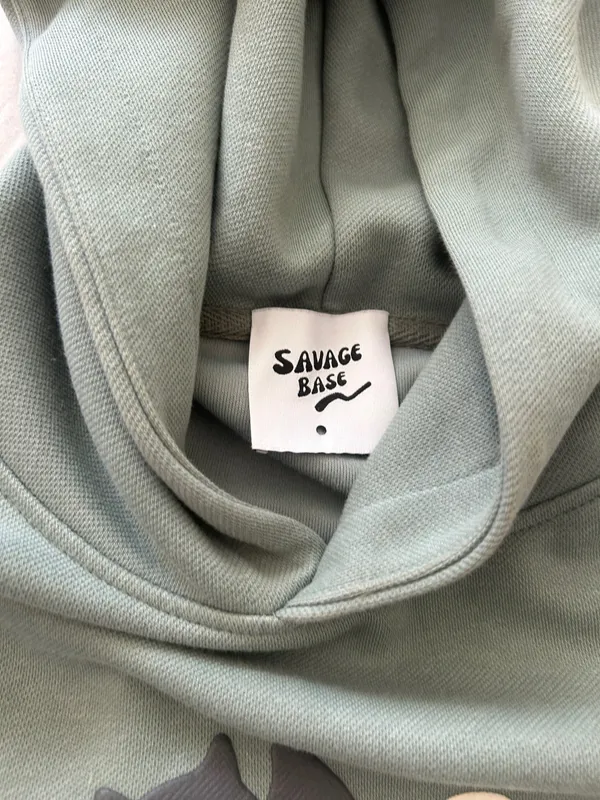 Graphic Hoodie Green Size L - Image 3