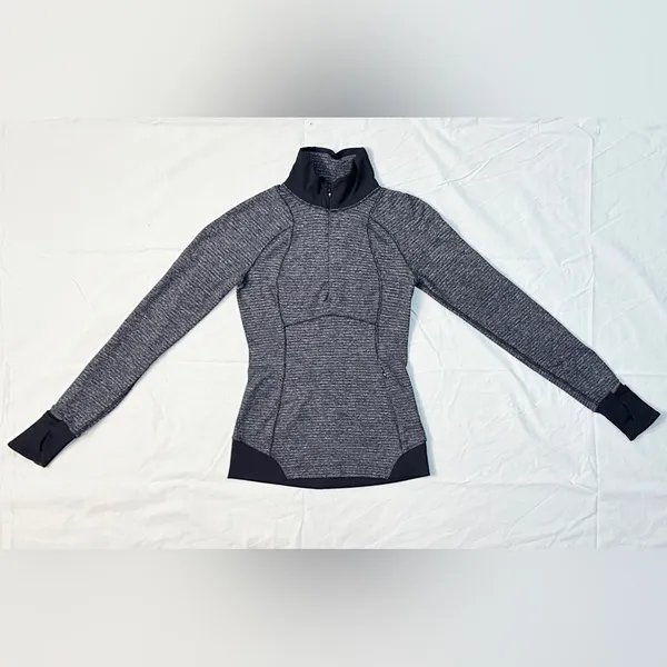 Vintage Runderful 1/2 Zip - Mini Check Pique Heathered Black/Black - 2 - Image 11