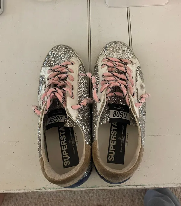 Golden Goose SUPERSTAR GLITTER TRAINERS - Image 6