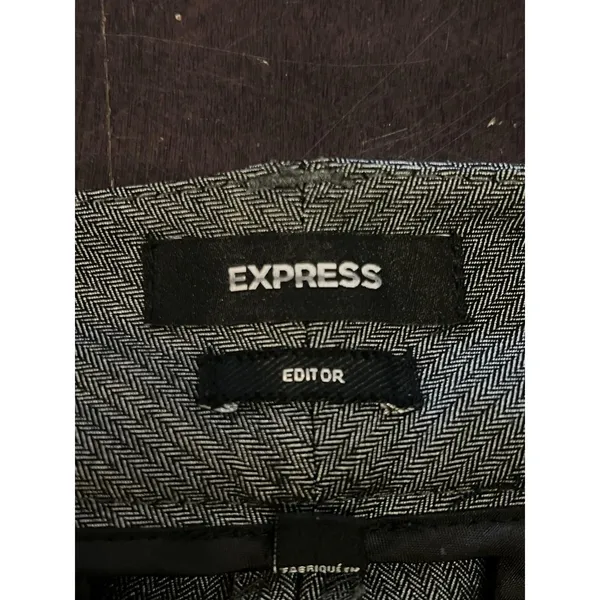 Express Pants Womens 4 Gray Herringbone Bootcut Editor Dress Work Office - Image 8