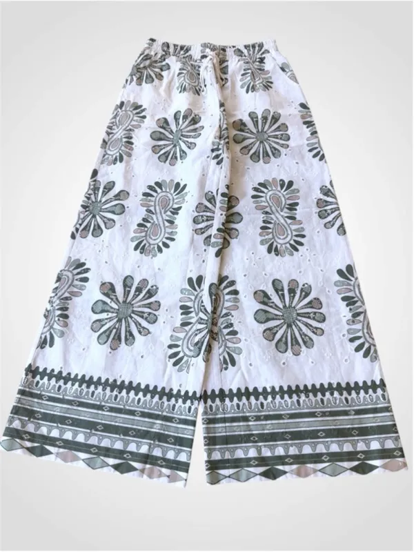 Entro Boho Cotton Peplum Cami Top & Wide Leg Pants Set Size S - Image 4