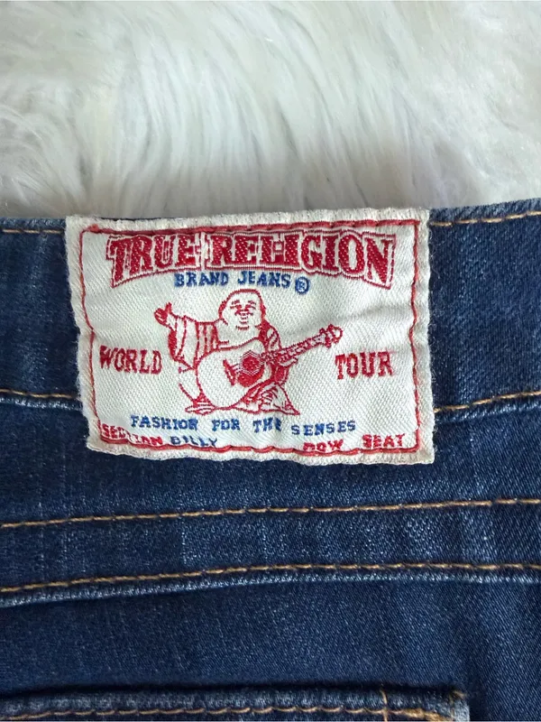 True Religion Billie Low Rise Bootcut Jeans Size 29 Dark Wash Made in USA - Image 7