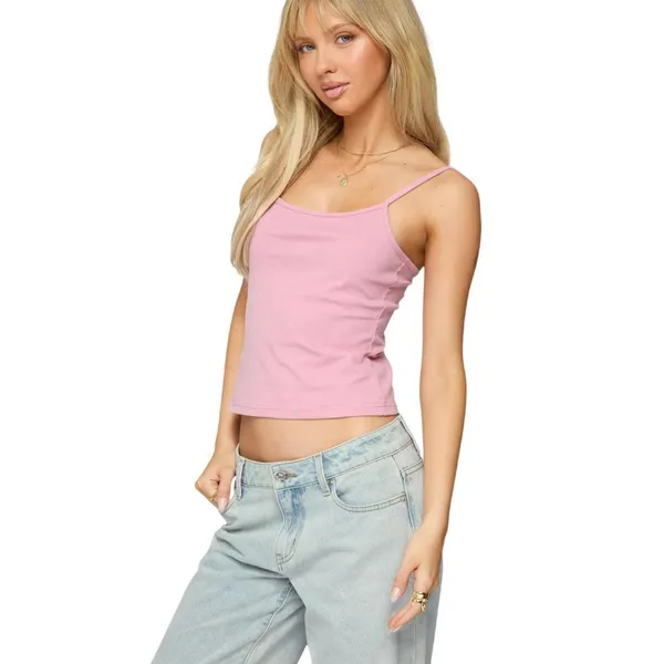 NWT Edikted Womens Knit Deanna Tank Top S16583 Pink XL - Image 4