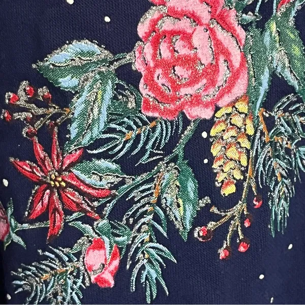 Vintage Nutcracker Brand‎ Christmas Wreath Peace Dove Crewneck Size Medium - Image 11