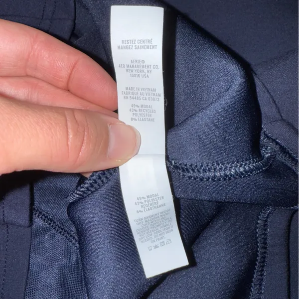 Offline by Aerie ChillUp Navy V-Neck Athleisure Dress with White Trim - Image 15