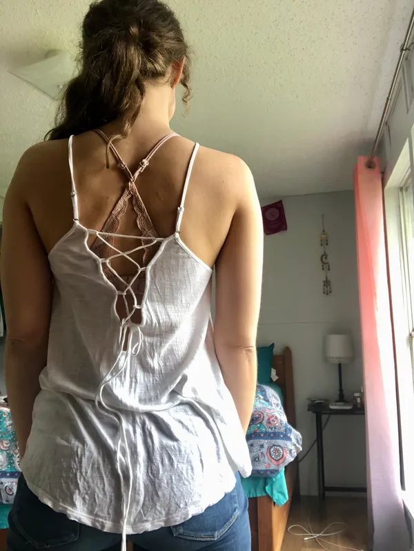 American Eagle beaded/embroidered flowy tank - Image 3