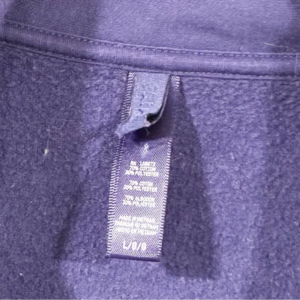 Skims Cotton Fleece Oversized Quarter Zip Pullover Sweatshirt Purple Size Large - Image 4
