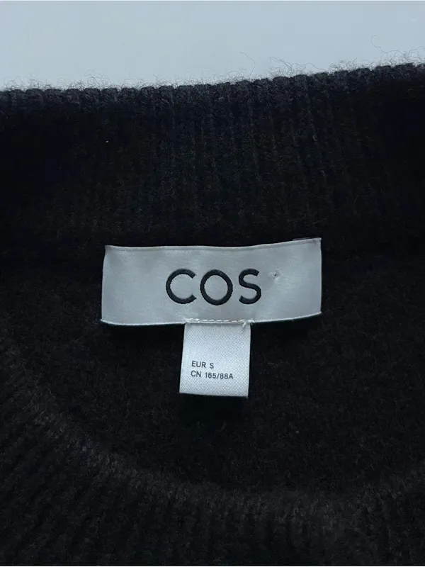 COS Cropped Wool Cardigan black Sz Small - Image 3