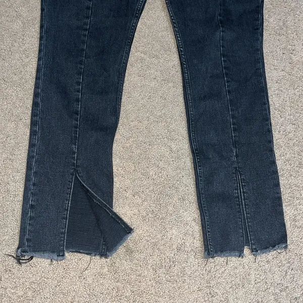 Abercrombie & Fitch Curve Love Skinny High Rise Seam Raw Split Hem Black 31‎ 12R - Image 7