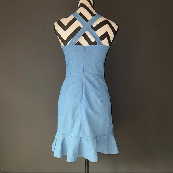 KARINA GRIMALDI REVOLVE‎ Angelica Dress Chambray Denim Blue size 4 - Image 3