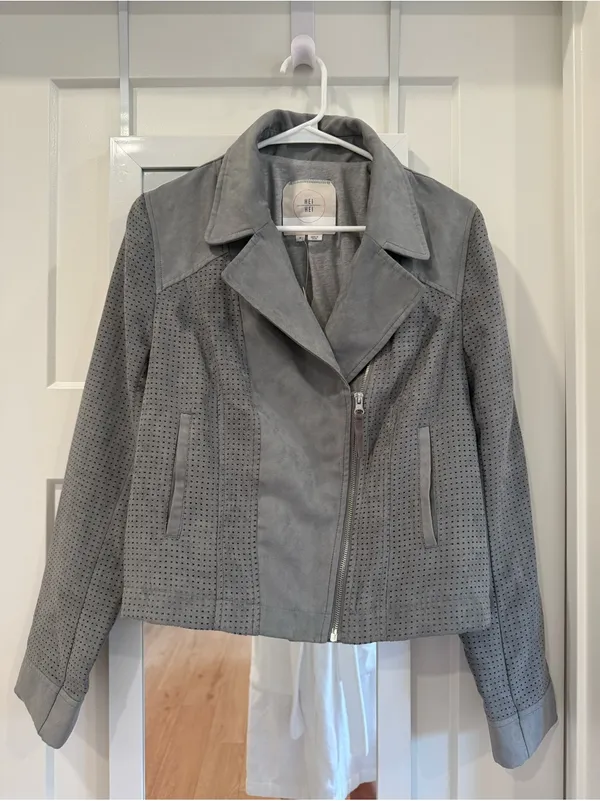 Vegan Suede Moto Jacket Hei Hei Anthropologie Size Medium - Image 4