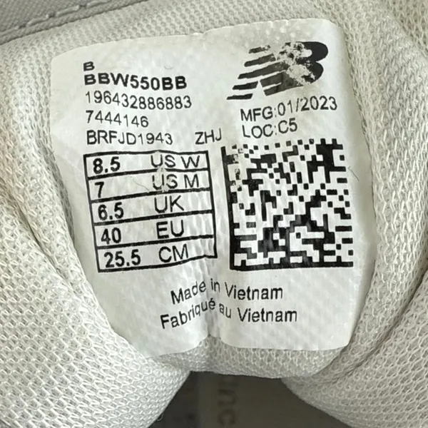 New Balance 550 Rain Cloud Men's White Gray Low Top Sneakers Shoes M-7 W-8.5 - Image 9