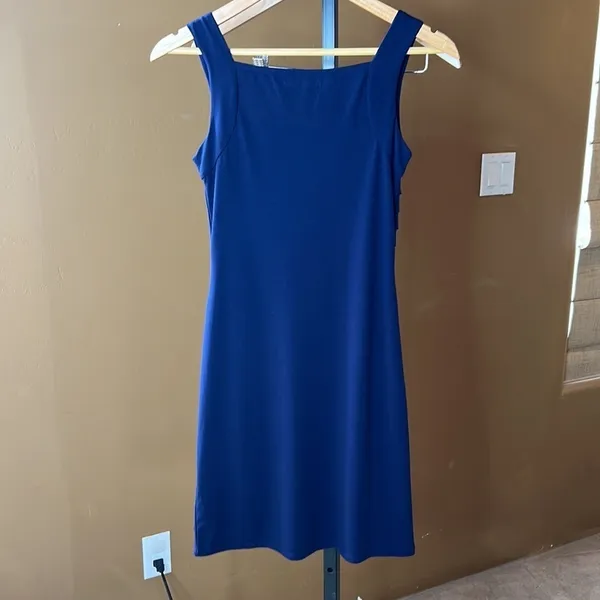 My Tribe Blue Ruched Sleeveless Party Dress Size Small EUC $219 Retail - Image 5