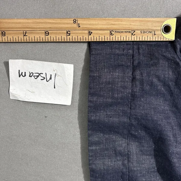 Express Chambray Linen Denim Short Size 12 Pleated Dark Blue Jean Mini 4" Preppy - Image 12