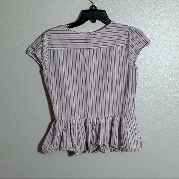Abercrombie & Fitch Women Stripe Pink Peplum‎ Top Blouse size Small - Image 5