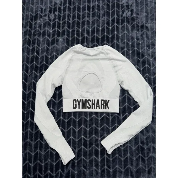 Gymshark Women's Gray Athletic Shirt Long Sleeve Active Wear Size XSmall - Image 2
