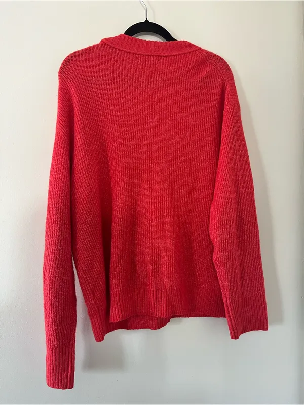 NWT American Eagle Red Crewneck Knit Sweater Medium Cozy Christmas Holiday - Image 6