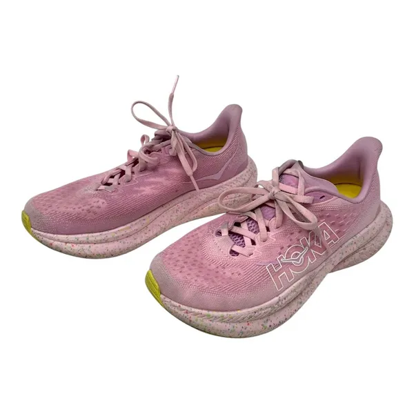 Hoka One One Mach 6 Women’s Running Shoes Pink Yellow Size 7.5 - Image 2