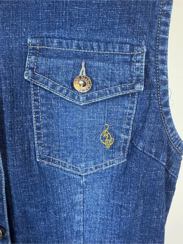 Baby Phat Y2K Vintage Denim Dress Western Belted Mini Iconic Trendy Size L - Image 6