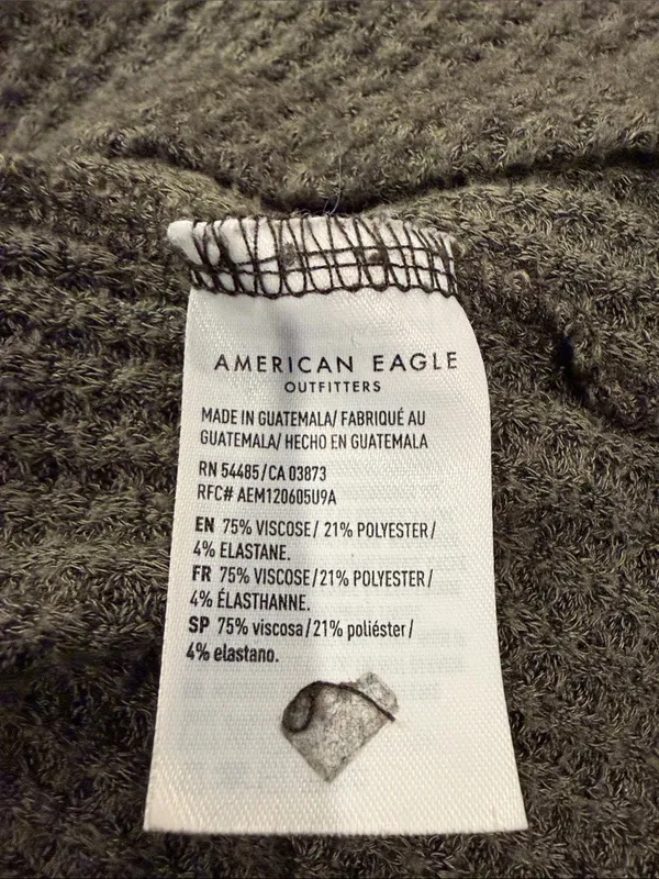 American Eagle Outfitters Soft & Sexy waffle henley top olive green oversized M - Image 7