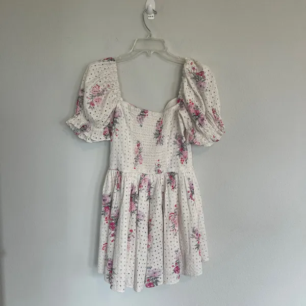 Love Shack Fancy Altima Floral Eyelet Mini Dress Size Medium - Image 11