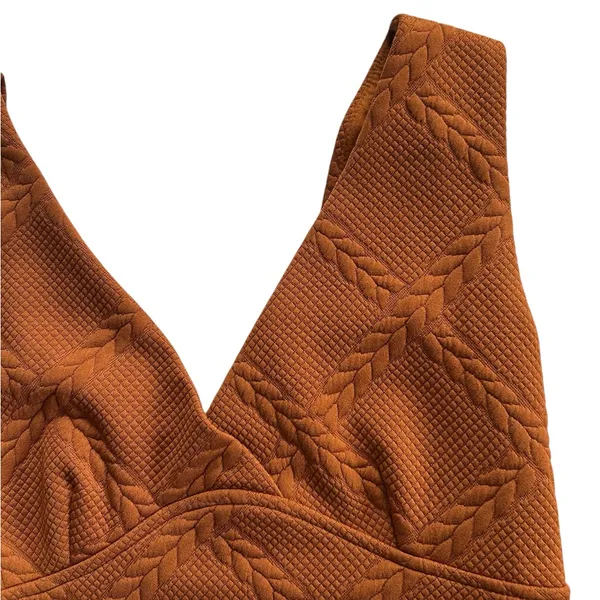 Maeve Anthropologie Button Side Cropped Top Vest Pecan Brown Size XS - Image 7